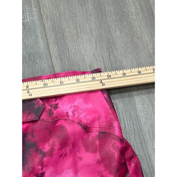 I.AM.GIA Womens Pantea Pink Buckle Faux Leather Pants Tie Dye Flare Leg Size S - Picture 4 of 11